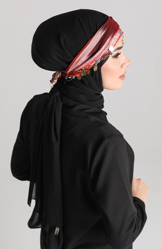 Boncuklu Karadeniz Bandana B2-01 Kırmızı