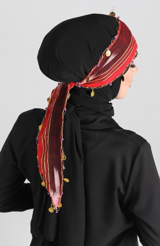 Boncuklu Karadeniz Bandana B3-01 Kırmızı