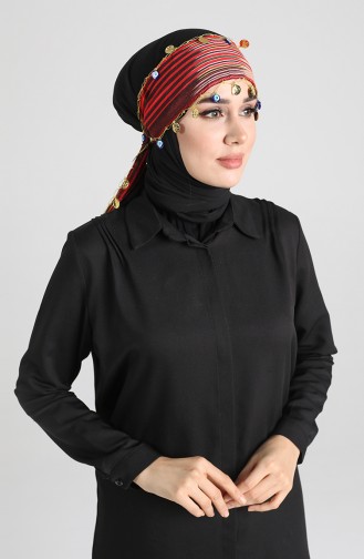 Nazar Boncuklu Karadeniz Bandana B8-01 Kırmızı