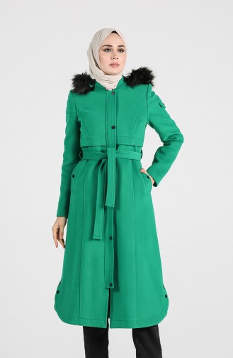 معطف طويل أخضر زمردي 4903-01