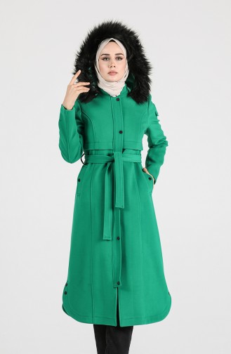 Fur Cachet Coat 4903-01 Emerald Green 4903-01