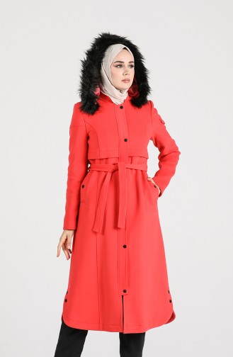 Fur Cachet Coat 4903-02 Coral 4903-02