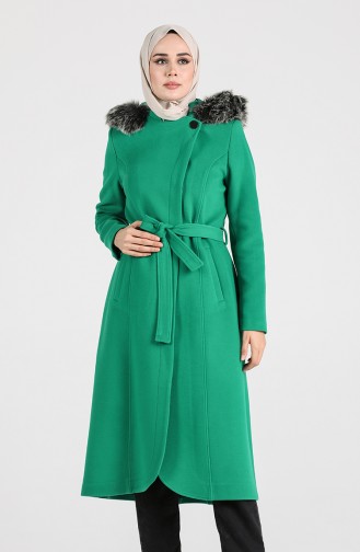 معطف طويل أخضر زمردي 4905-01