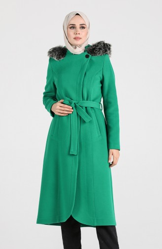 Hooded Stamp Coat 4905-01 Emerald Green 4905-01