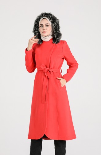 Hooded Stamp Coat 4905-02 Coral 4905-02