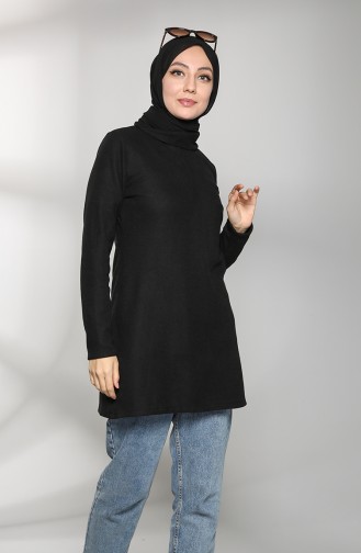 Triko Boğazlı Kazak 2088-01 Siyah