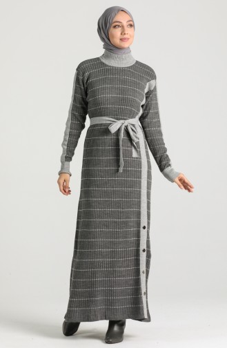 Knitwear Belted Dress 8209-05 Smoked Gray 8209-05