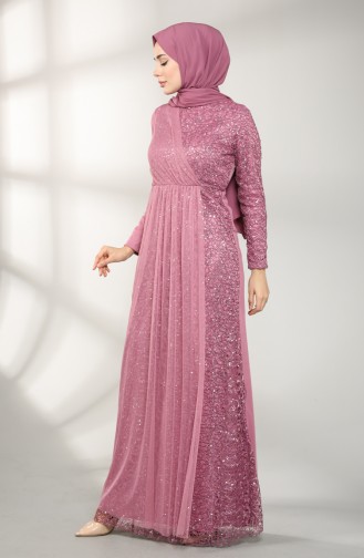Dusty Rose Hijab Evening Dress 5402-01