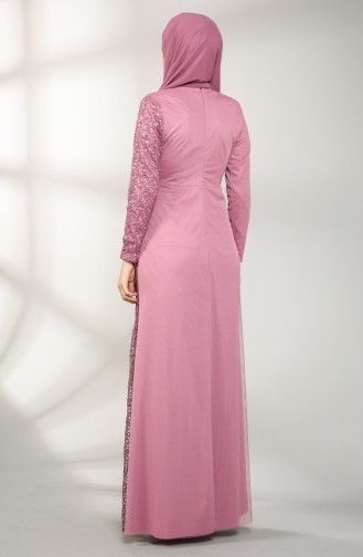 Dusty Rose Hijab Evening Dress 5402-01