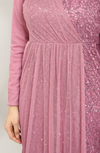 Dusty Rose Hijab Evening Dress 5402-01