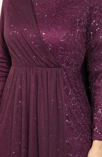 Sequined Evening Dress 5402-02 Purple 5402-02