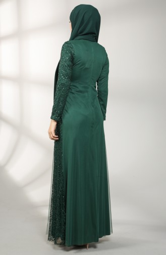 Sequined Evening Dress 5402-03 Emerald Green 5402-03