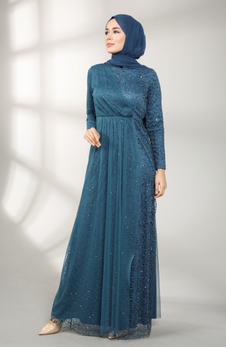 Indigo Hijab-Abendkleider 5402-04