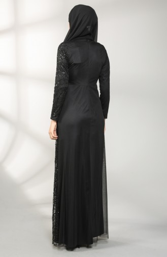 Sequined Evening Dress 5402-05 Black 5402-05