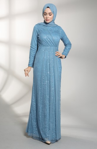 Blau Hijab-Abendkleider 5402-06