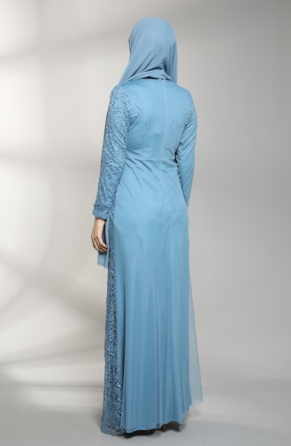 Blue Hijab Evening Dress 5402-06