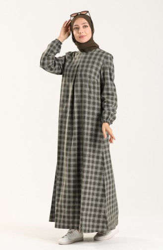 Khaki Hijab Kleider 1435-01