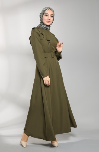 Khaki İslamitische Jurk 8001-01