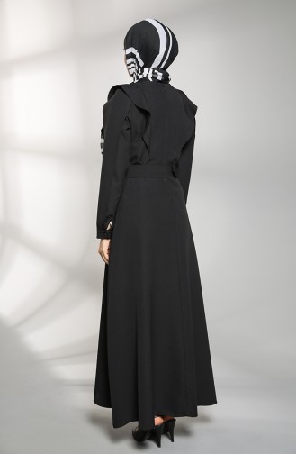 Schwarz Hijab Kleider 8001-03