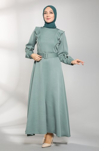 فستان أخضر فاتح 8001-06