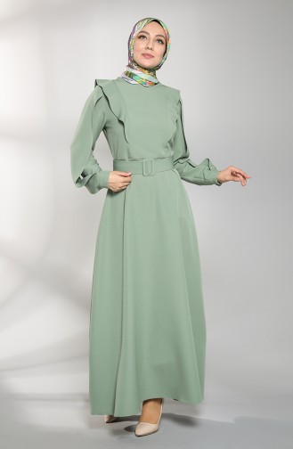 Robe Hijab Vert noisette 8001-07