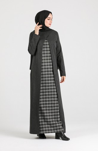 Schwarz Hijab Kleider 3221-01
