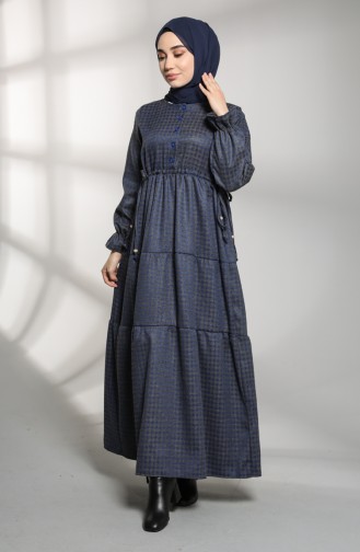 Embroidered Sleeve Winter Dress 21k8188-01 Gray 21K8188-01