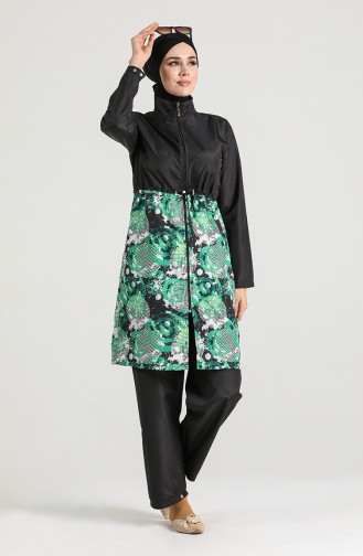 Grün Hijab Badeanzug 4050-02