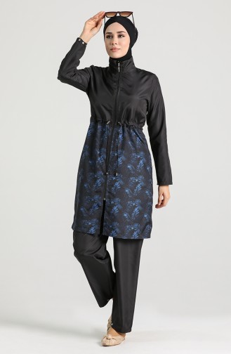 Maillot de Bain Hijab Noir 4050C-02