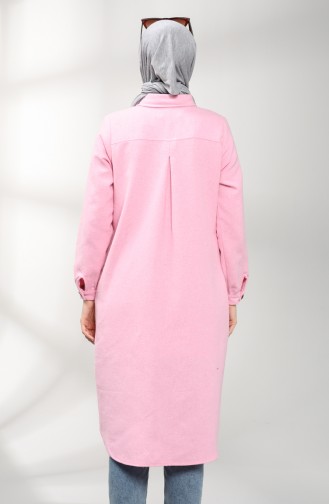 Düğmeli Uzun Tunik 21K81281-07 Pembe