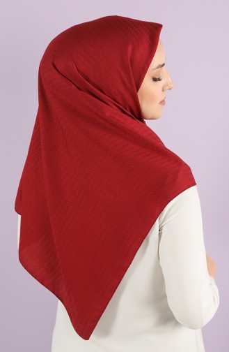 Jakarlı Kutu Desen Eşarp 15220-03 Bordo