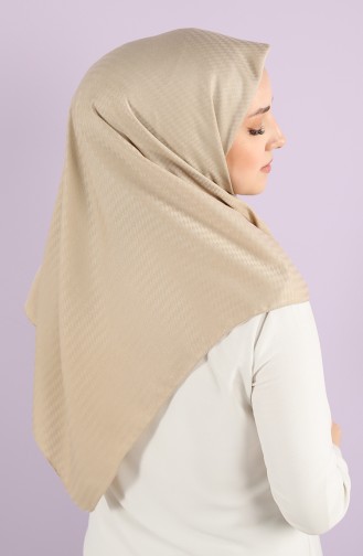 Jakarlı Kutu Desen Eşarp 15220-13 Açık Vizon
