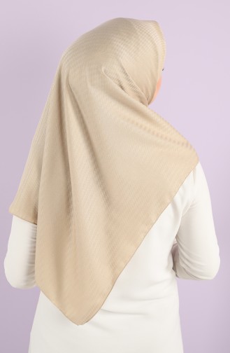 Jakarlı Kutu Desen Eşarp 15220-13 Açık Vizon