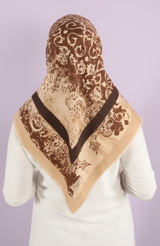 Patterned winter Scarf 70173-06 Brown Camel 70173-06