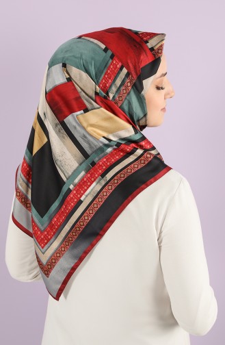Karaca Desenli Rayon Eşarp 90715-105 Bordo Siyah