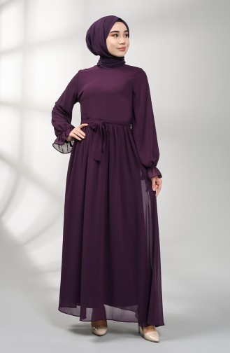 Dark Purple İslamitische Jurk 5134-07