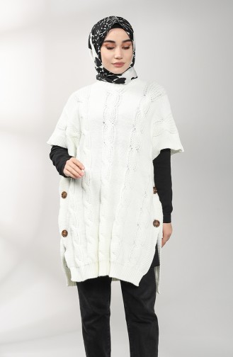 Ecru Poncho 0616-04