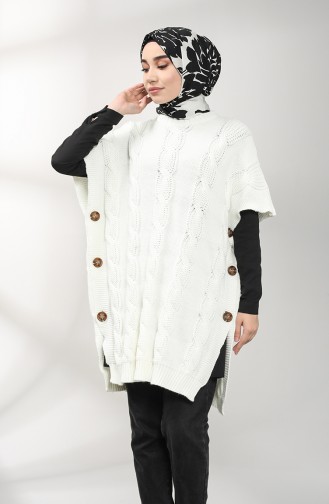 Ecru Poncho 0616-04