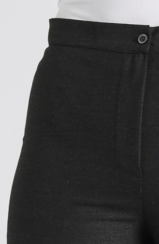 Gizli Fermuarlı Bol Paça Pantolon 1130-02 Füme