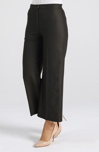 Hidden Zipper wide-leg Pants 1130-03 Brown 1130-03