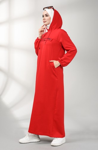 Rot Hijab Kleider 21K8126-05