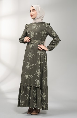 Dunkelgrün Hijab Kleider 21K8189-03
