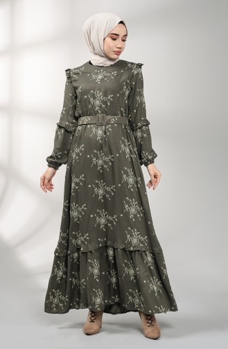 Dunkelgrün Hijab Kleider 21K8189-03