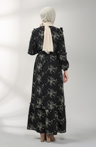 Schwarz Hijab Kleider 21K8189-05