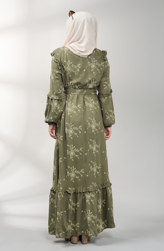 Khaki Hijab Kleider 21K8189-06
