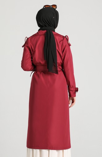 Claret red Trench Coats Models 5069-09