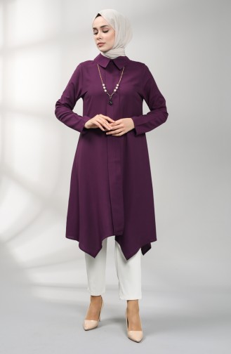 Necklace Asymmetric Tunic 5006-01 Purple 5006-01