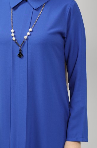 Asymmetric Tunic with Necklace 5006-02 Saxe Blue 5006-02
