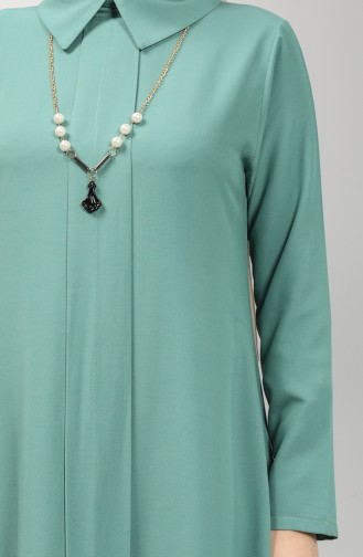 Asymmetric Tunic with Necklace 5006-05 Age Green 5006-05