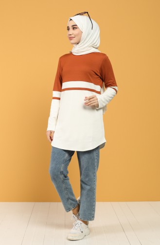 Striped Sports Tunic 8279-02 Cinnamon 8279-02